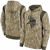 Men's Minnesota Vikings Nike Camo 2021 Salute To Service Therma Performance Pullover Hoodie,baseball caps,new era cap wholesale,wholesale hats